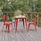 Flash Furniture 23.75 SQ Dining Table Brown Poly Top/Red Frame JJ-T14619-60-BRRD-GG - alternate 3